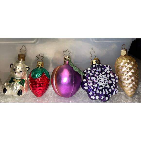 5 Mark Kraus & Old World Christmas Blown Glass Ornament Lot WGermany NICE! #50 - Picture 2 of 12